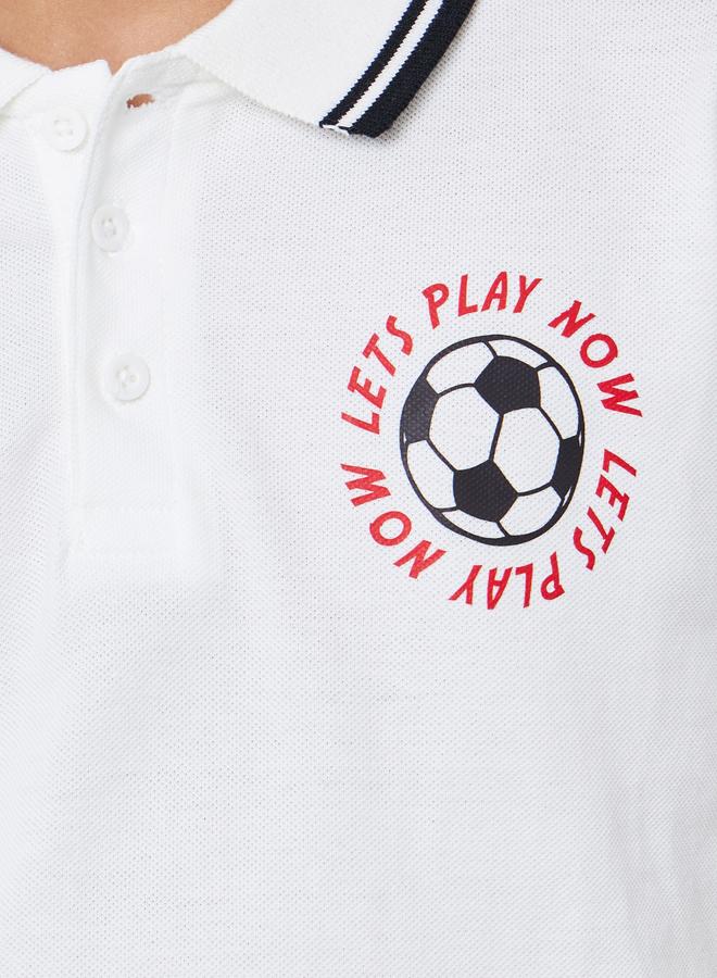 Styli Boys Off White Printed Polo T-Shirt - Image 2